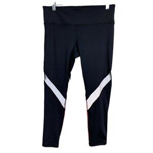 Noli Yoga Women's size M Black Coral Mesh Cutout Leggings Mid Rise